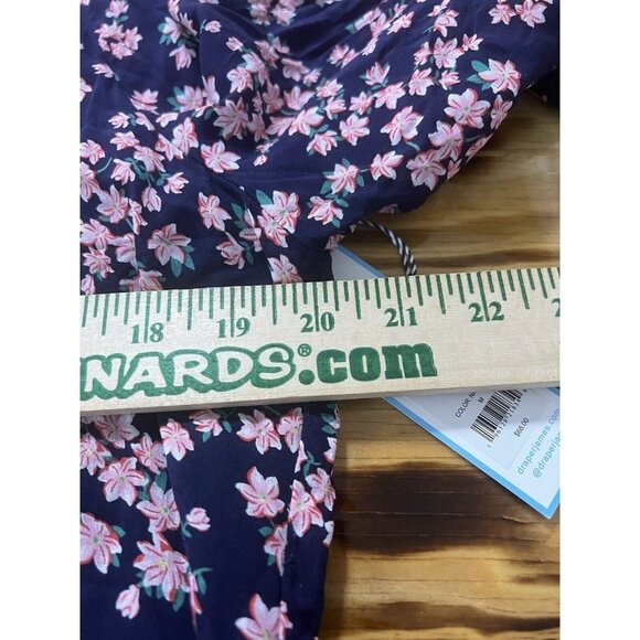 Draper James RSVP Blue White Floral Print V-Neck Smocked  Dress Size M Classic - Picture 5 of 10